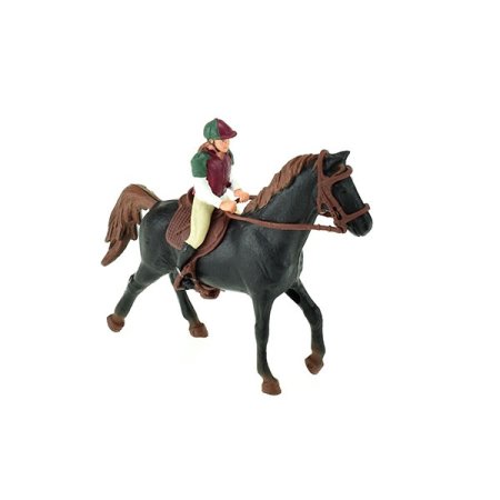 HORSES PRO Schwarzes Pferd mit Reiter in Karton