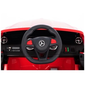 Kinderfahrzeug Mercedes SL 400 Rot Ledersitz EVA-Reifen LED Frontscheinwerfer
