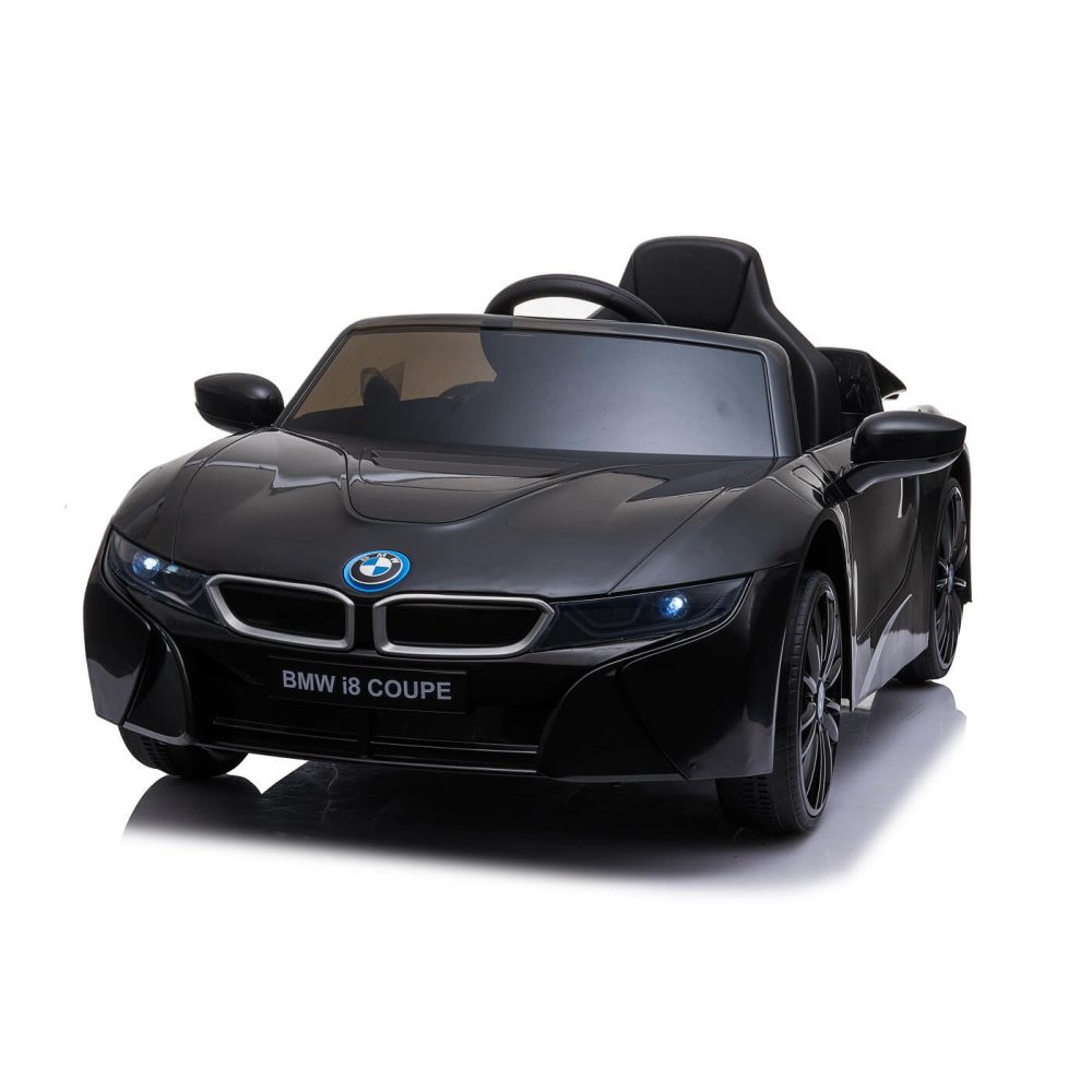 BMW i8 Kinderfahrzeug Coupe Schwarz Ledersitz EVA Reifen MP3