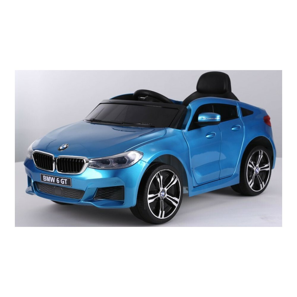 Kinderfahrzeug  Elektro Auto BMW 6GT lizenziert  12V 2 Motoren 2,4Ghz Ledersitz EVA Lackiert Blau