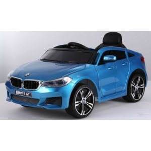Kinderfahrzeug  Elektro Auto BMW 6GT lizenziert  12V 2 Motoren 2,4Ghz Ledersitz EVA Lackiert Blau