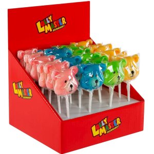 Lutscher Happy Bear Pops 20g , 4 Farben sort.