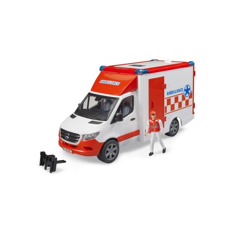 BRUDER MB Sprinter Ambulanz m. Fahrer u. Light + Sound Modul