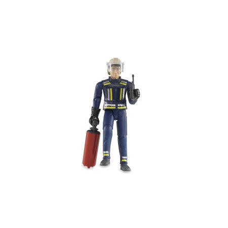 BRUDER bworld Feuerwehrmann mit Helm Handschuhe und Zubehör