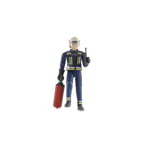 BRUDER bworld Feuerwehrmann mit Helm Handschuhe und Zubehör
