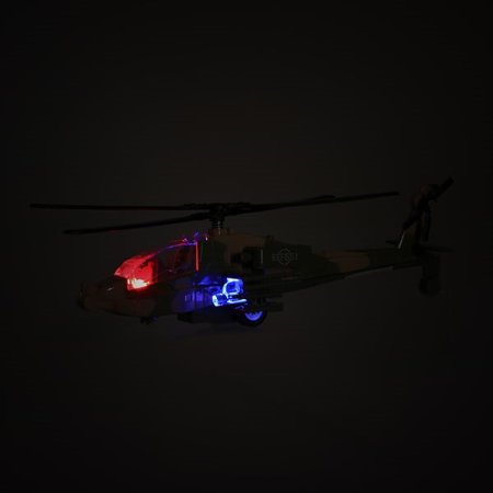ALFAFOX Hubschrauber Militär mit Rückzug + Licht und Sound 2 Variationen